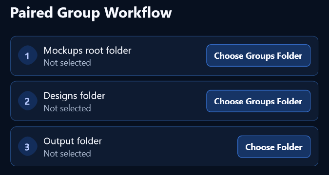 Paired Group Workflow folder selection